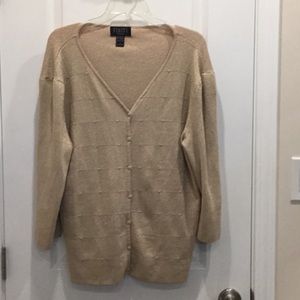 Finite Gold Long Sleeve Sweater, size 1x.